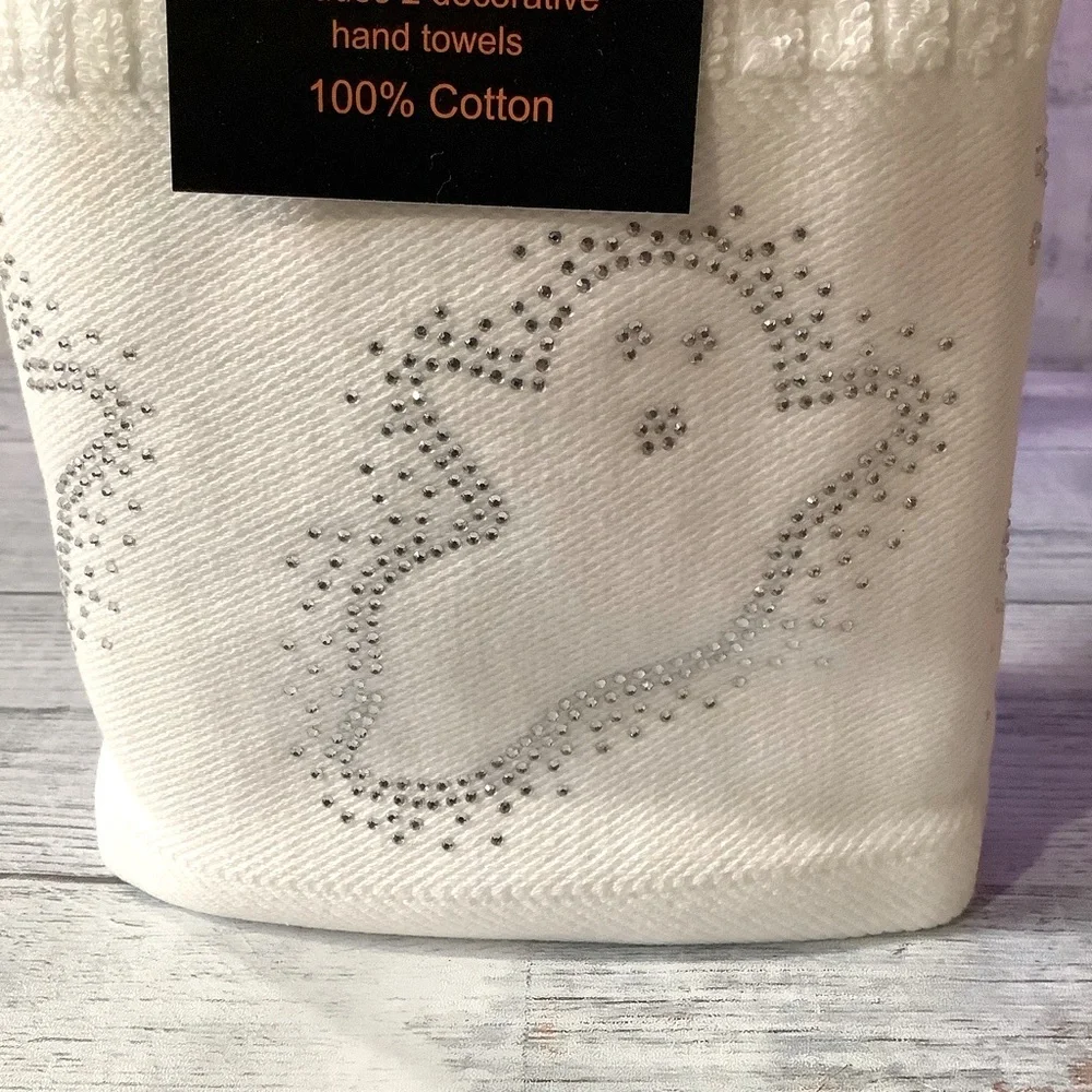 Casaba 2Pk Gem Stone Ghosts Hand Towels